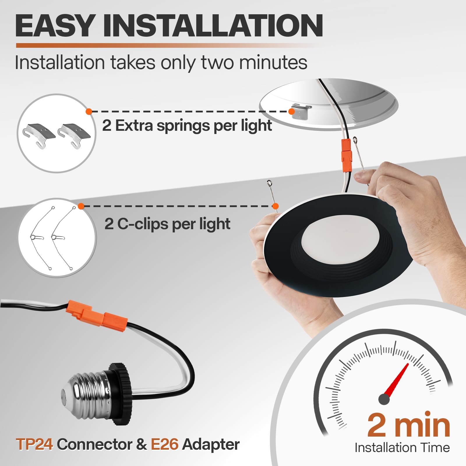 POWERASIA 6-inch dimmable LED can light for adjustable mood