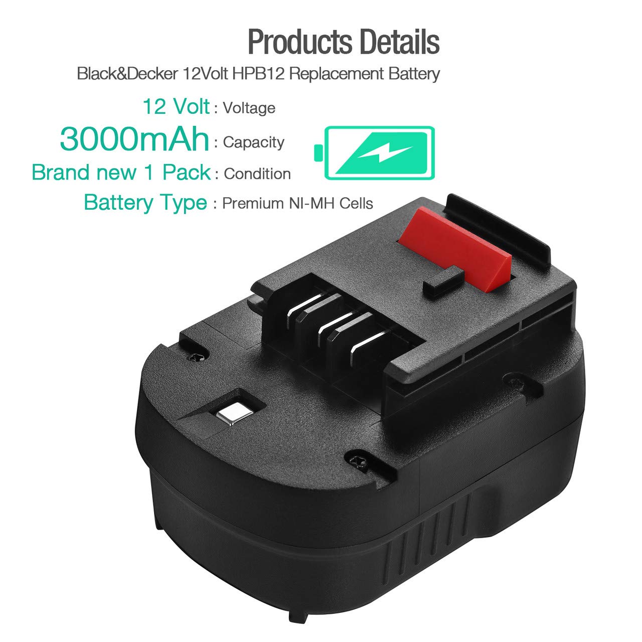 Powerextra 12V NiMH battery compatible with A12-XJ model improves cordless operation