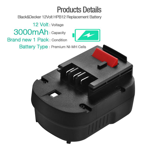 Powerextra 12V NiMH battery compatible with A12-XJ model improves cordless operation