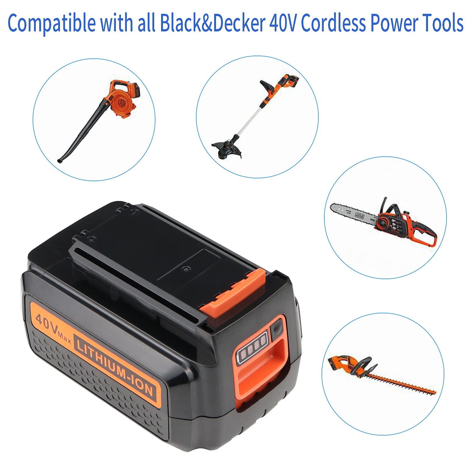 Powerost LBX2040 label detail highlighting model range for replacements with Black & Decker.