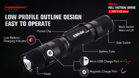 PowerTac E9R G4 emergency-ready flashlight for outages
