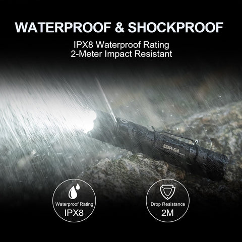 PowerTac E9R G4 flashlight six brightness levels including strobe