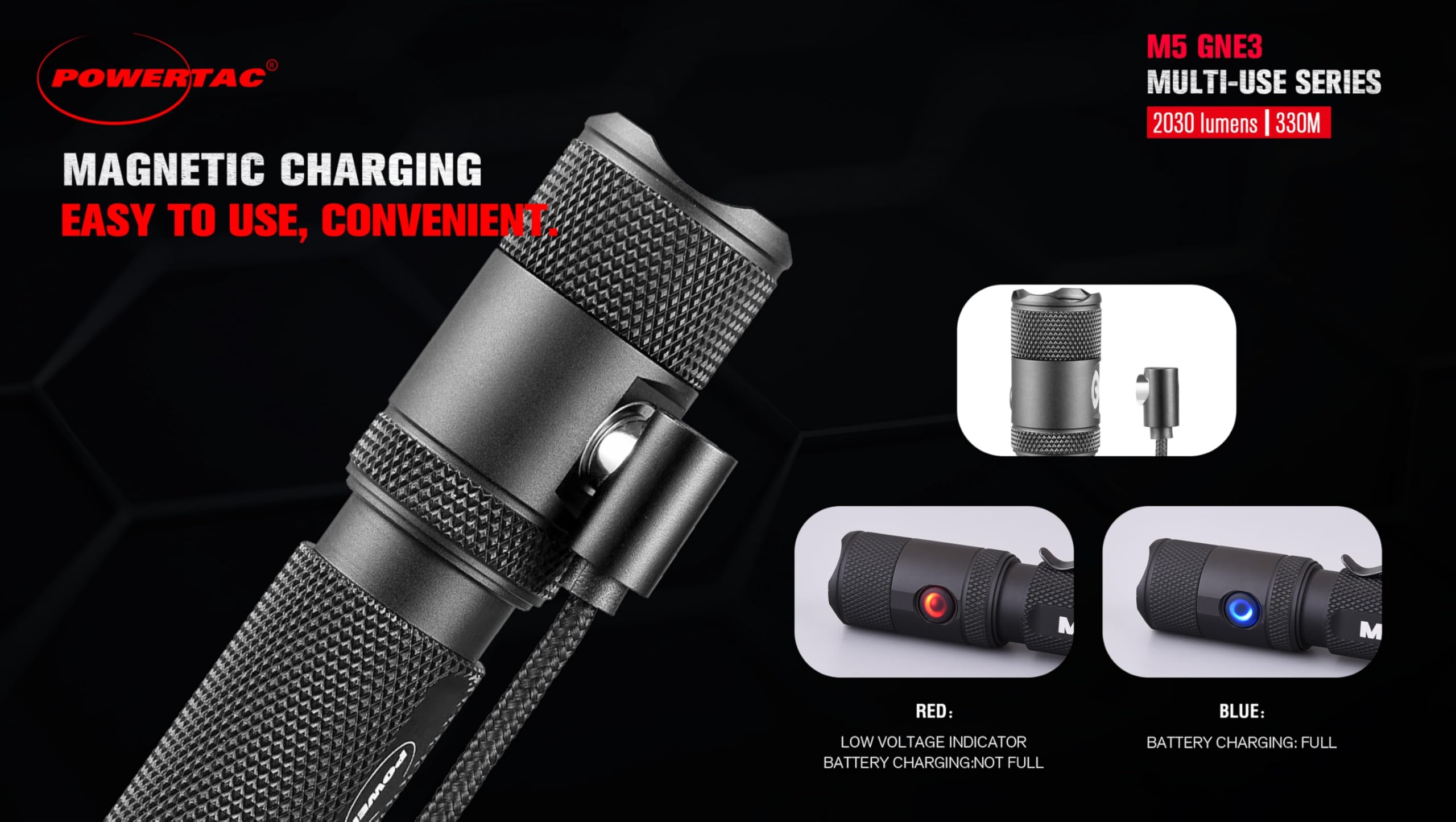 PowerTac M5-G3 330-meter throw illuminates distant trail features