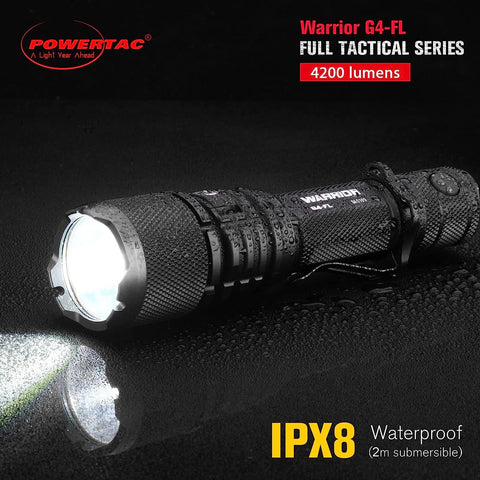 PowerTac Warrior G4-FL 4200-lumen output image for bright scene coverage