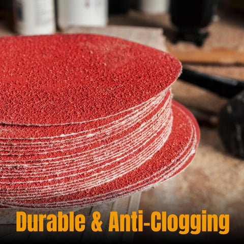 POWERTEC 120 grit PSA disc ideal for metal and plastic prep and polishing.