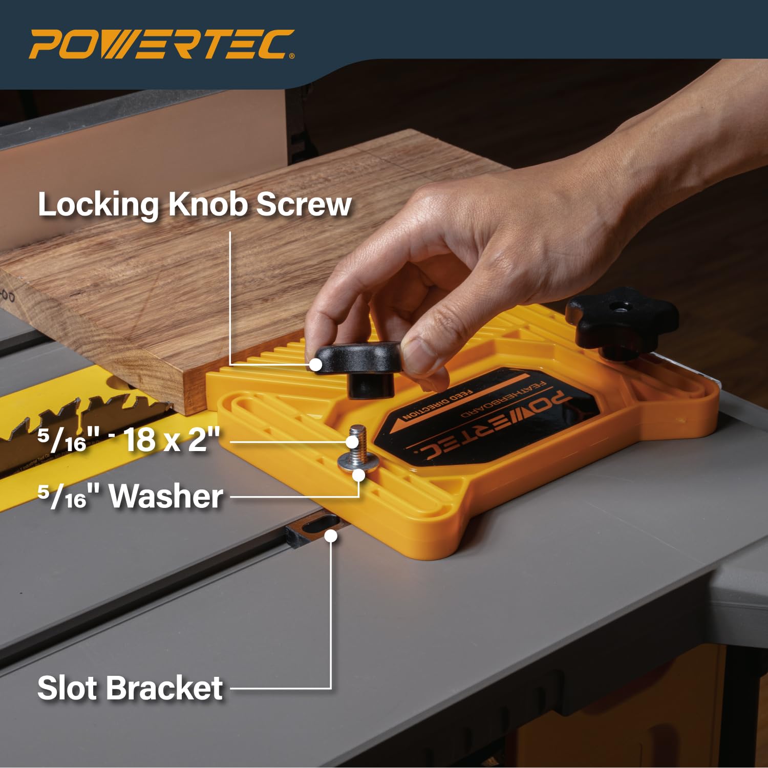 POWERTEC 3-inch stacking screws for elevation and stacking options.