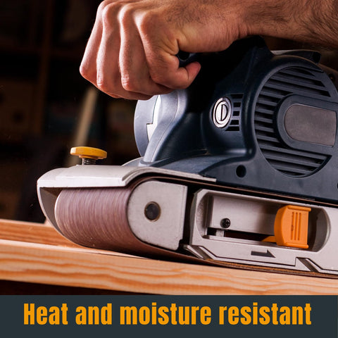 POWERTEC belts in action delivering a smooth finish on wood projects