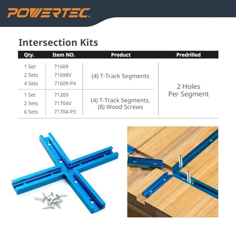 POWERTEC router table configuration using universal T-track