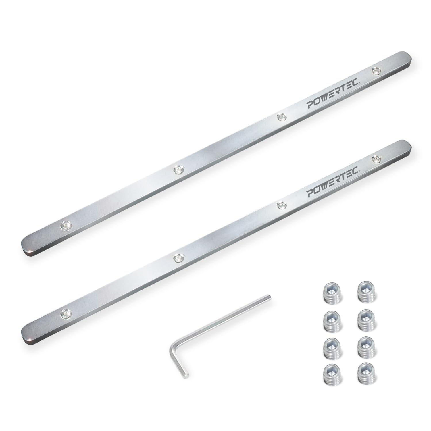 POWERTEC 71358 connector pair for precise rail alignment and straight cuts.