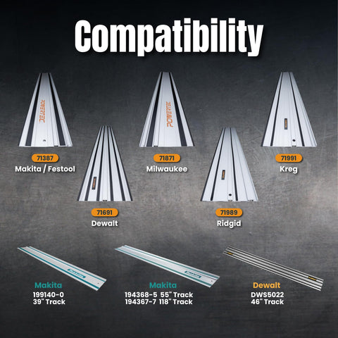 POWERTEC 71358 rail alignment supports consistent straight line cuts.