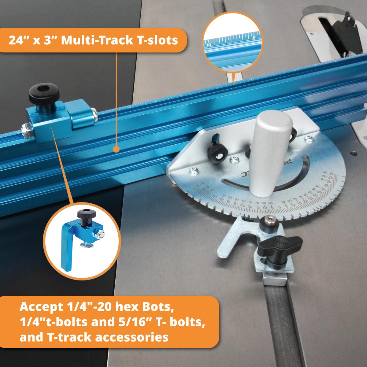POWERTEC 71391 removable t-slot plate adapts to standard slots.