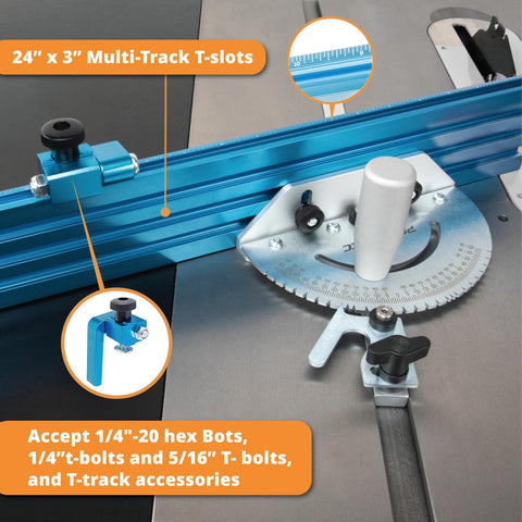 POWERTEC 71391 removable t-slot plate adapts to standard slots.