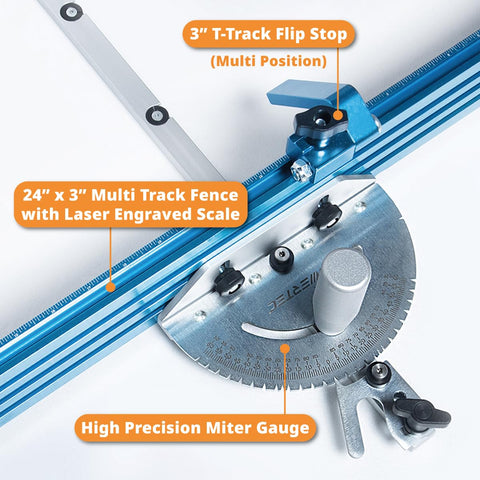 POWERTEC 71391 t-track flip stop enables quick left or right stops.