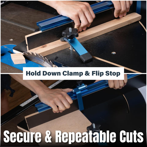 PowerTEC 71403 flip stop helps prevent overcuts and debris buildup