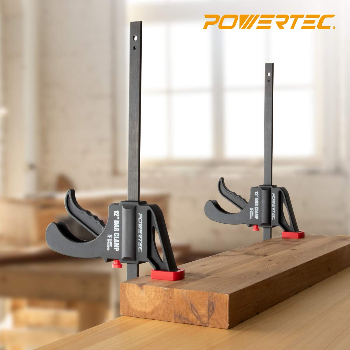 POWERTEC 71597 two-pack clamps offer dependable support for projects