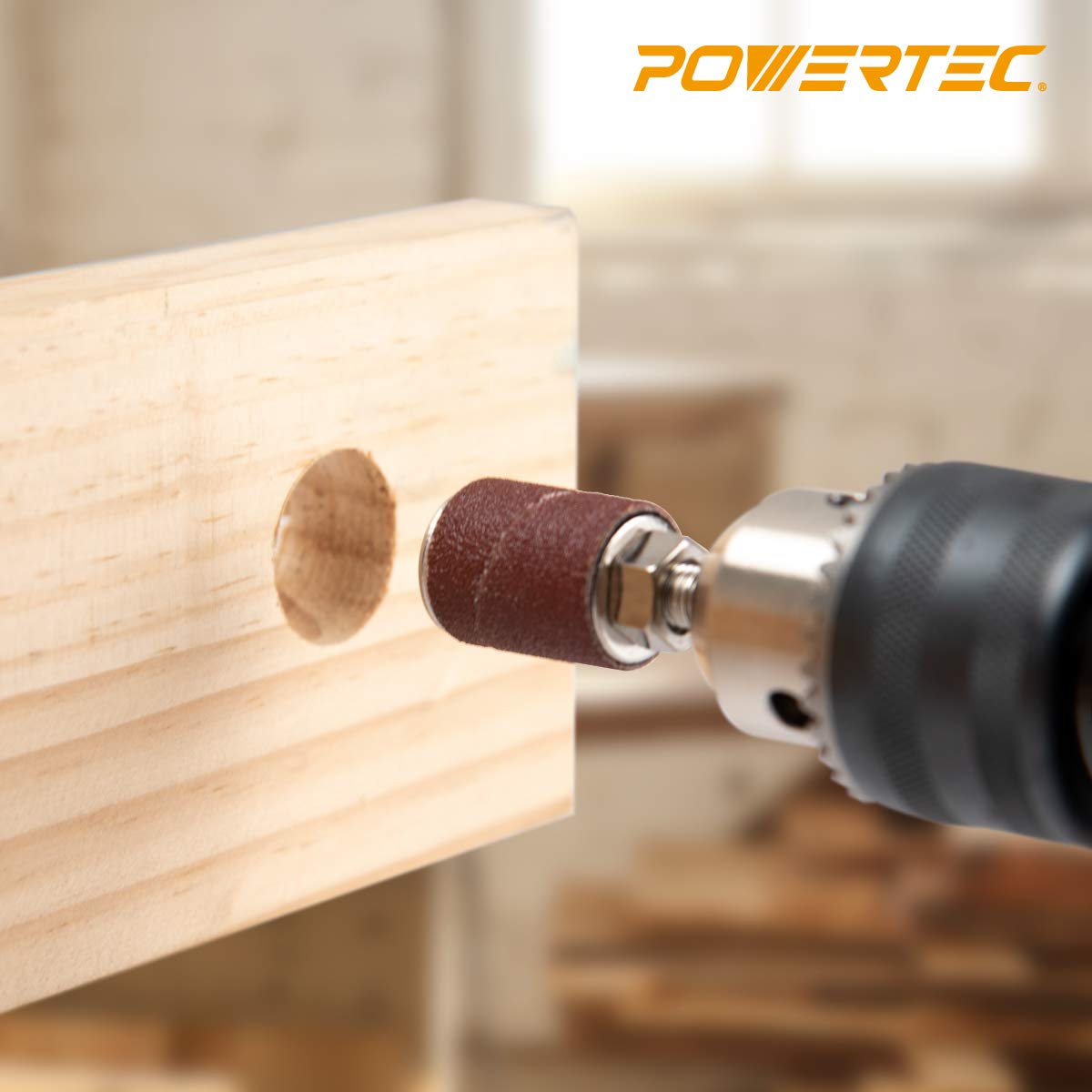 POWERTEC 71635 1-inch drum for detailed edge work and shaping.