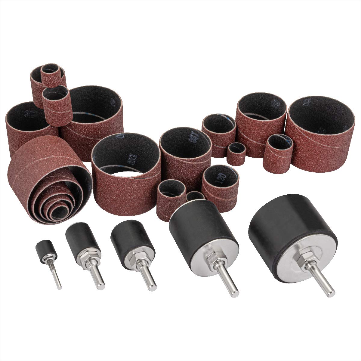 POWERTEC 71635 sanding sleeves 80-120 grit for smoothing materials.