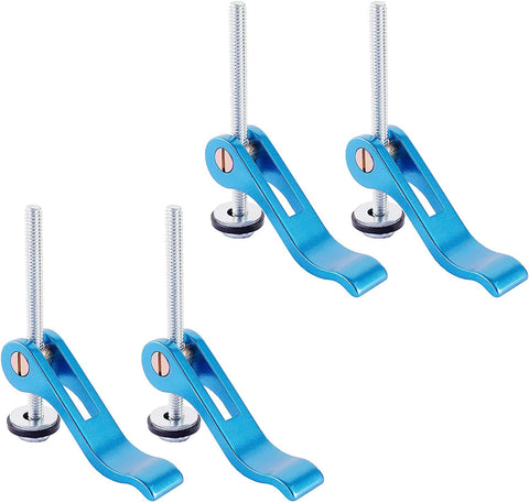 POWERTEC cam clamp lever set shown for quick release on woodworking jigs, boosting efficiency.
