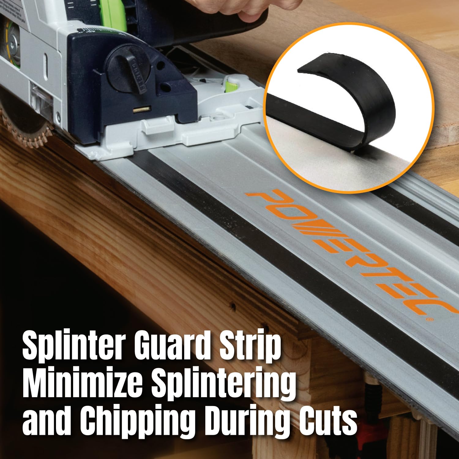 POWERTEC compatibility with Makita and Festool track saws for versatile setups