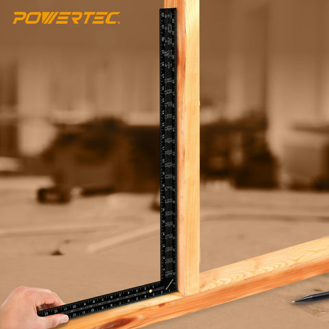 POWERTEC front and back scales simplify layout and marking tasks.