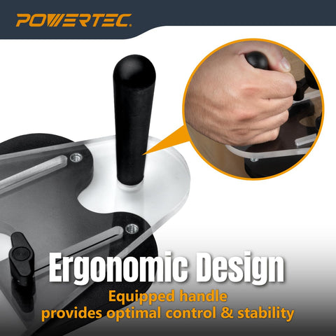 POWERTEC edge routing with reversible fence for curved and straight edges