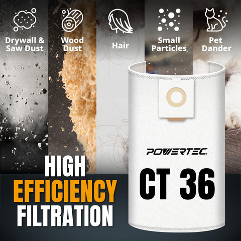 POWERTEC bag design helps extend main filter life between maintenance sessions.