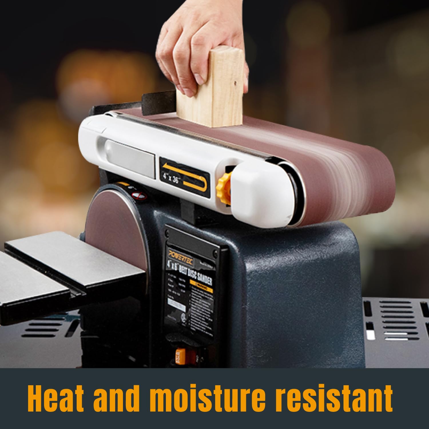 POWERTEC belt features heat and moisture resistance for tough jobs.