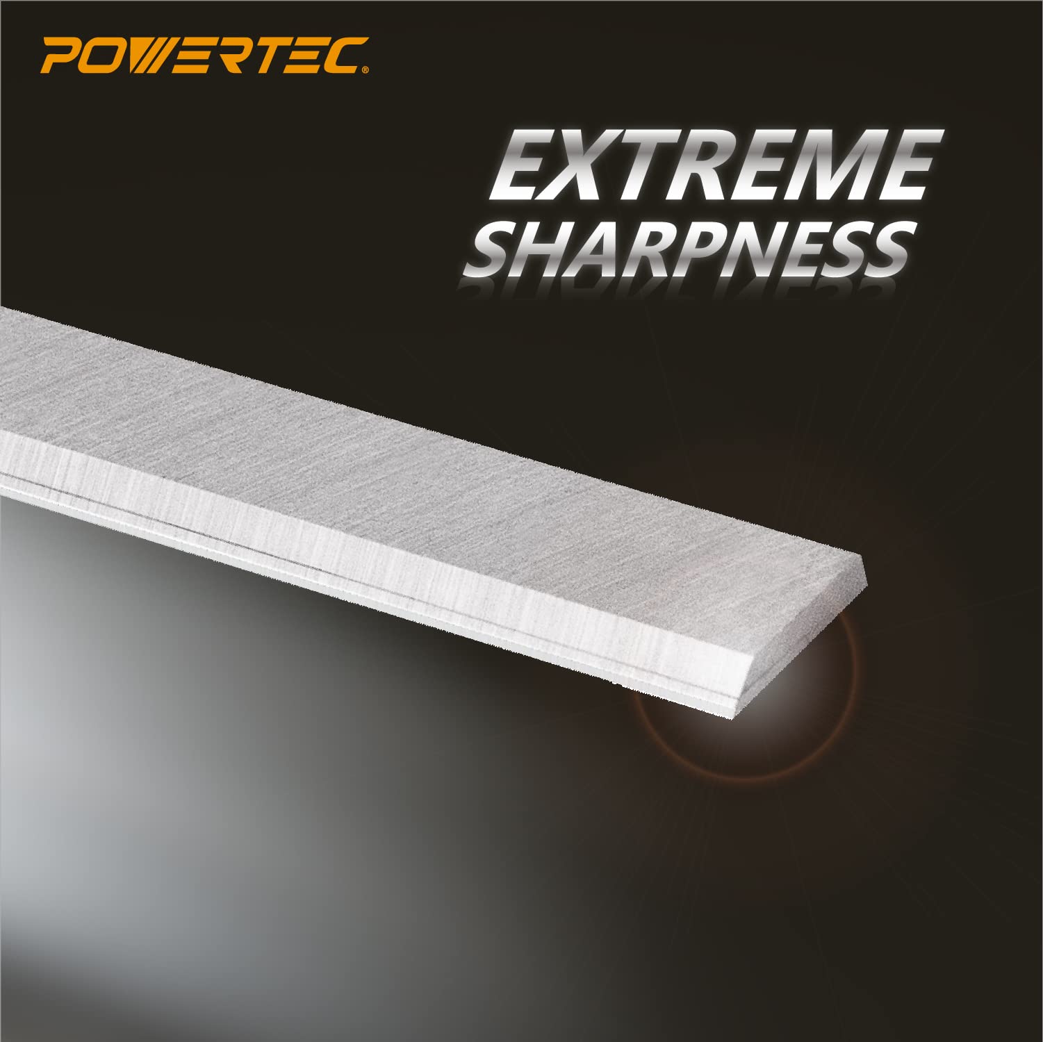POWERTEC HSS jointer knives in packaging for quick replacement