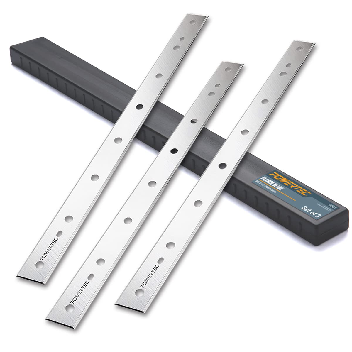 POWERTEC planer blades 3-pack with locator holes for quick alignment on DW734
