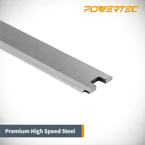 13-3/8 inch POWERTEC blades fit RIDGID planers for easy replacement.