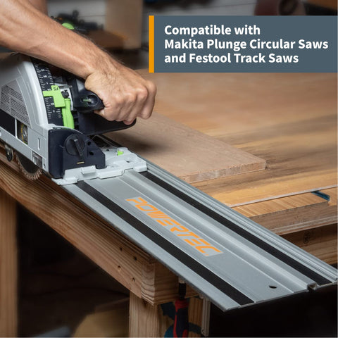 POWERTEC rails compatible with Makita and Festool for flexible setups