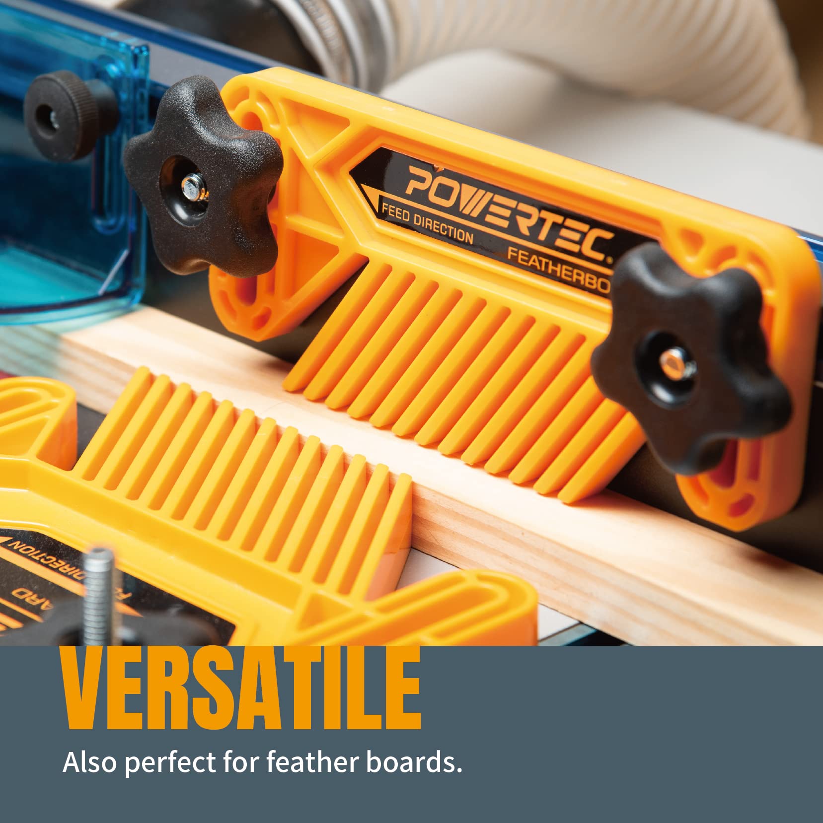 POWERTEC 1.5-inch t-bolts enabling flexible clamp positions on fixtures.