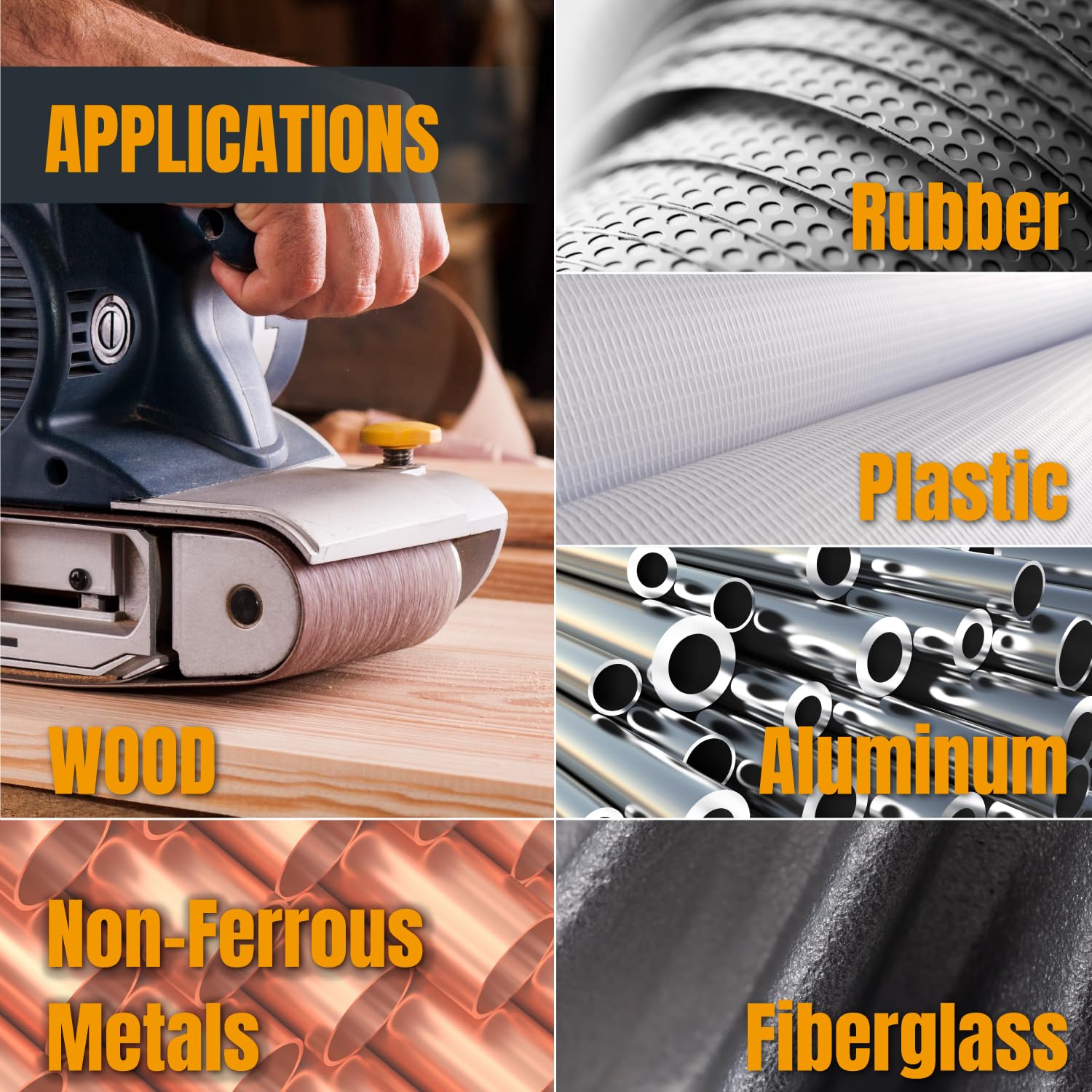 POWERTEC open coat aluminum oxide belt exposed for durable wear