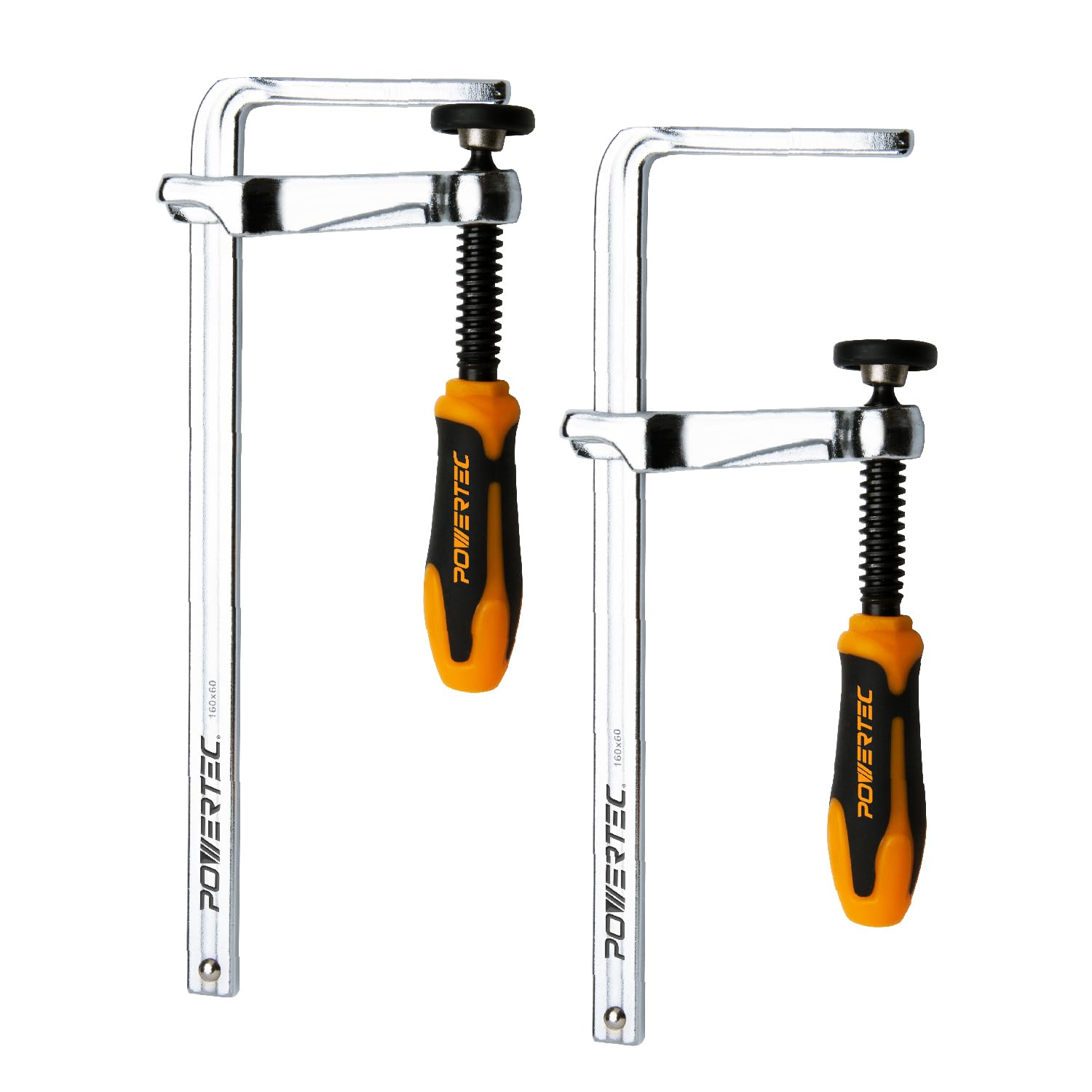 POWERTEC Quick Screw Down Clamp with 7in opening secures thick stock for precise work