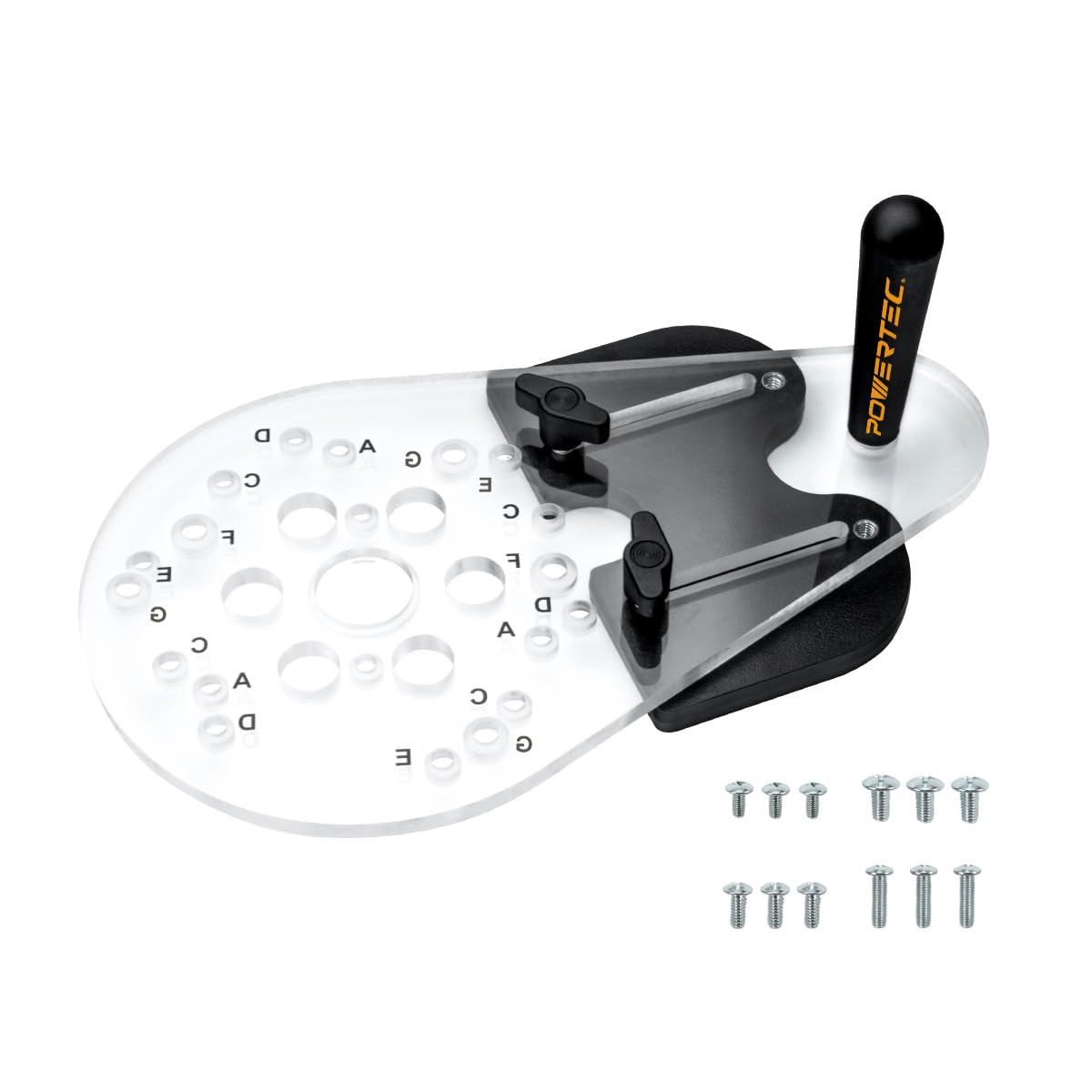 POWERTEC universal offset router base plate for precise routing