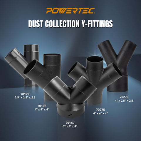 POWERTEC ideal for sanding, planing, and routing setups needing multiple pickup lines.