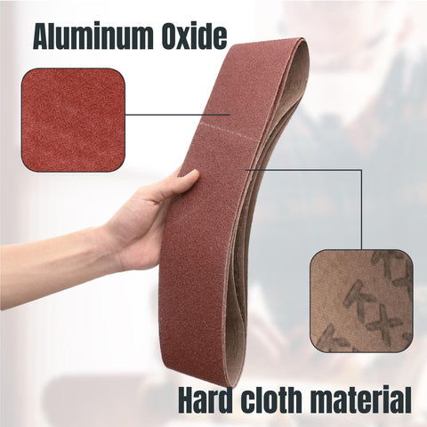 POWERTEC belt with X-weight backing for rugged, long-lasting sanding.