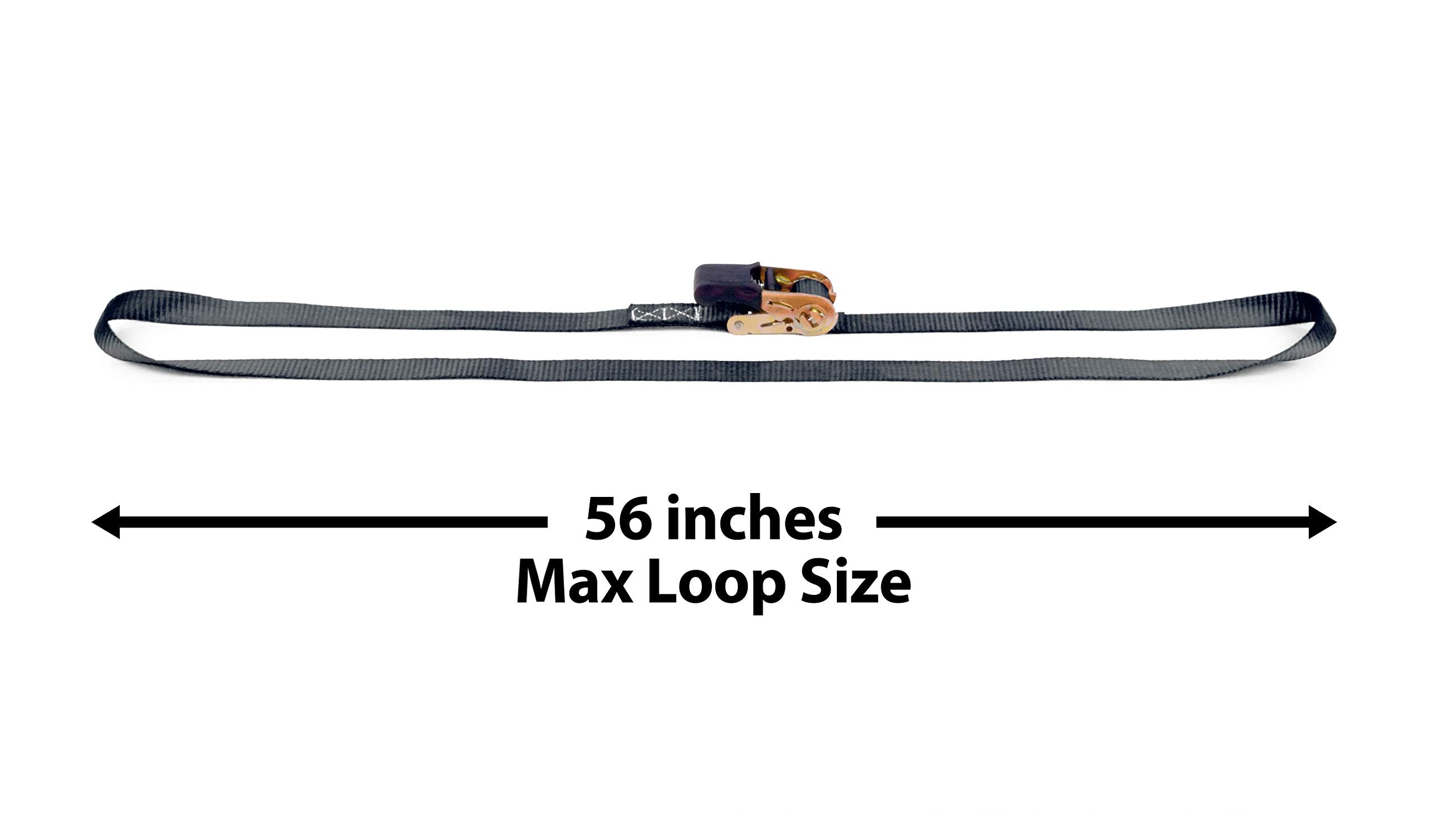 PowerTye endless ratchet strap no-hooks design protects vehicle surfaces.