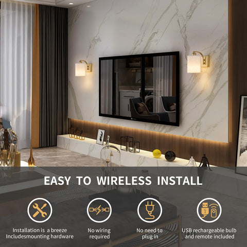 Powfloven Gold dimmable wall light with adjustable color temperature