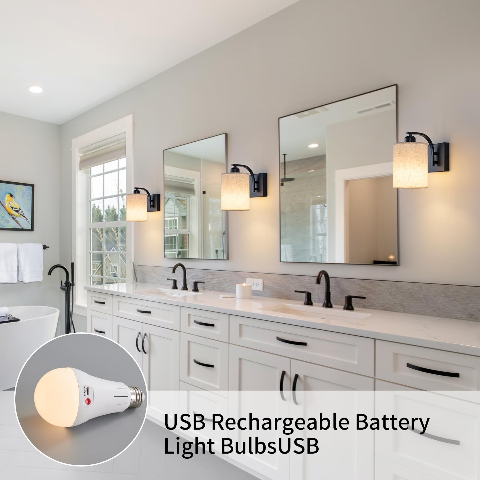 Powfloven wireless battery operation with remote control up to 16 feet