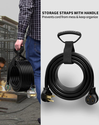 Powgrn Storage straps keep the cord organized between uses