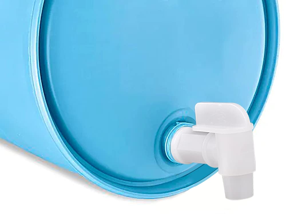 PowGrow spigot faucet mounted on a drum for quick dispense.