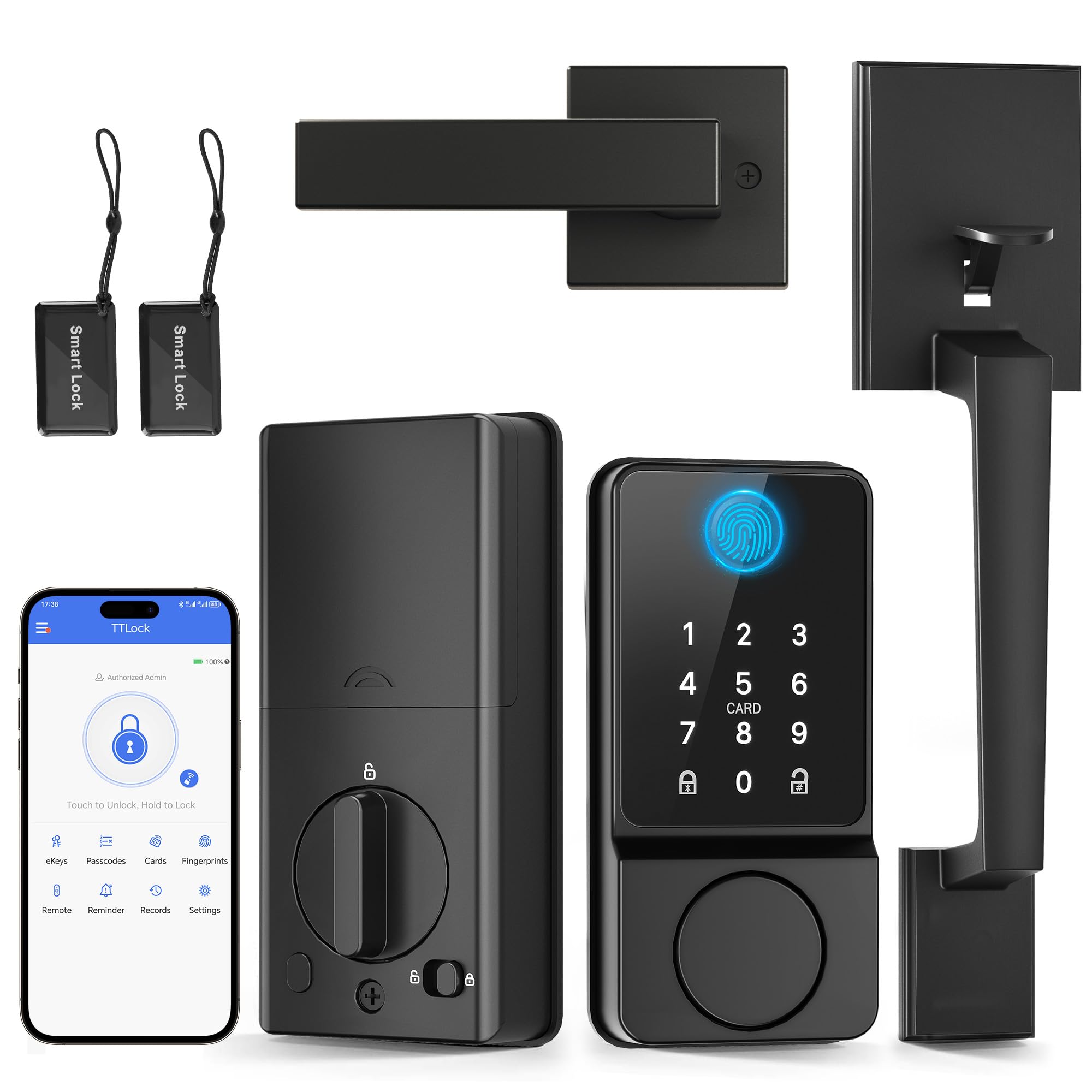 POWIFY keyless entry smart lock with handle for convenient access
