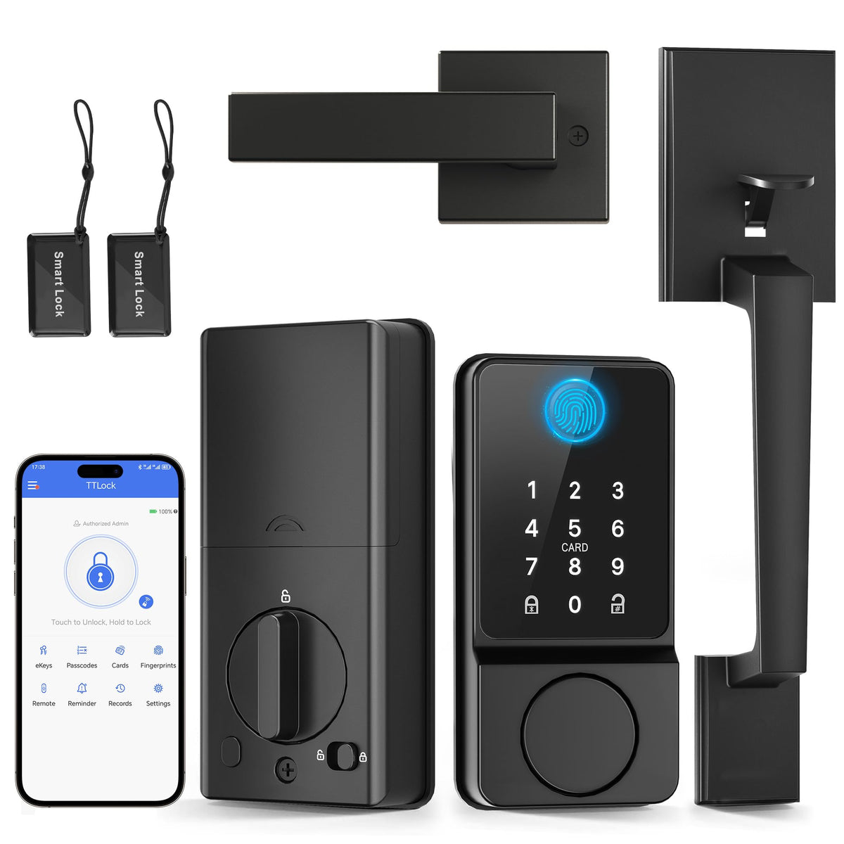 POWIFY keyless entry smart lock with handle for convenient access