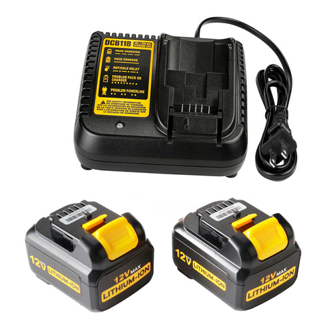 Powilling 12V battery for DCB120 with secure fit for Dewalt tools