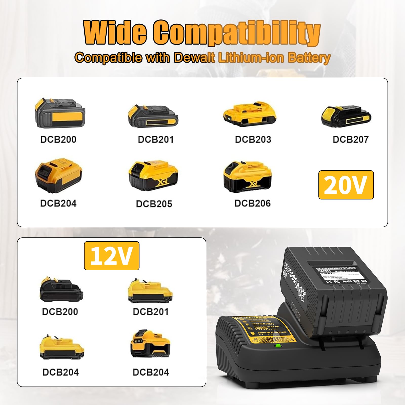 Powilling 12V battery for DCB126 ready for consistent power