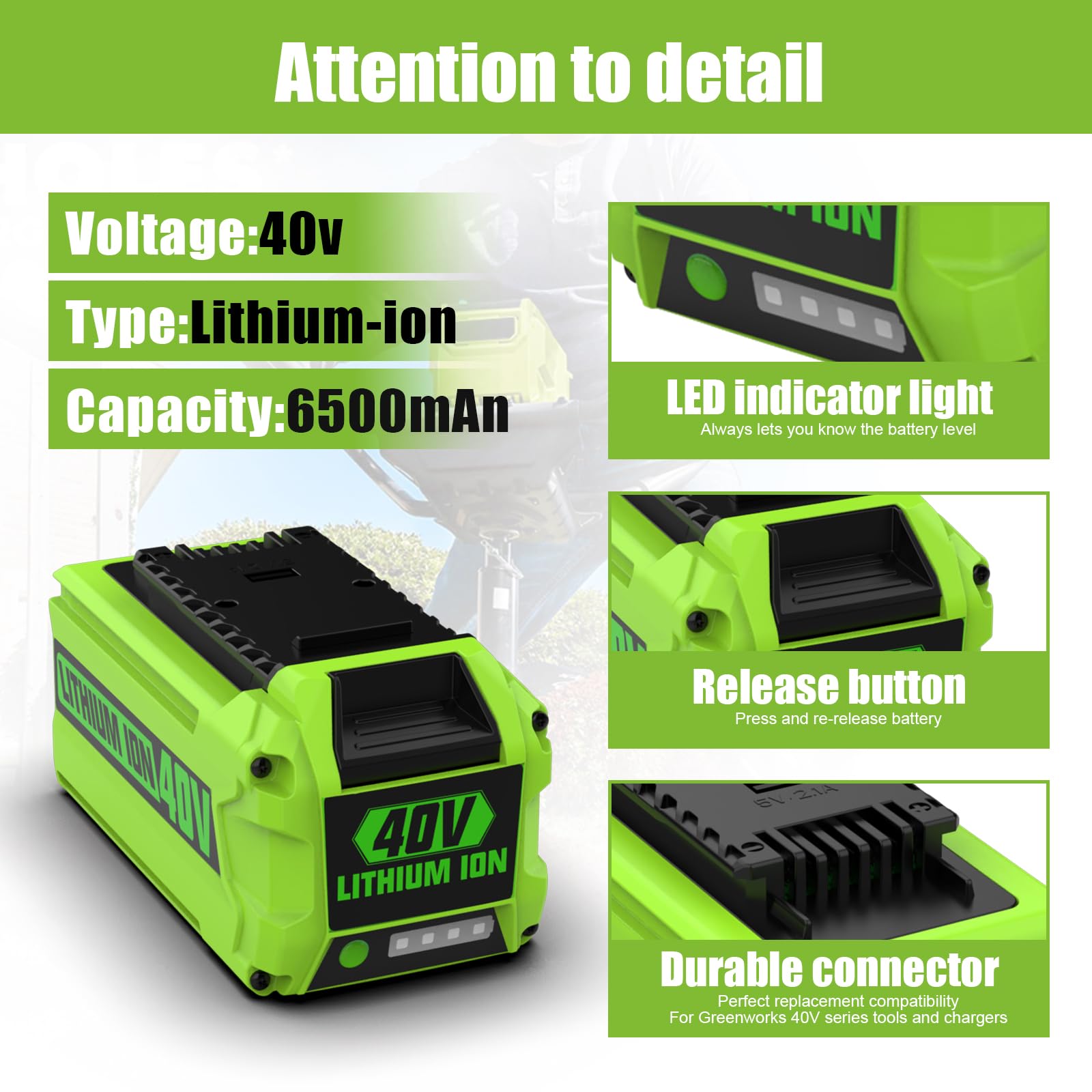 Powilling 40V battery USB port for on-site charging during projects.
