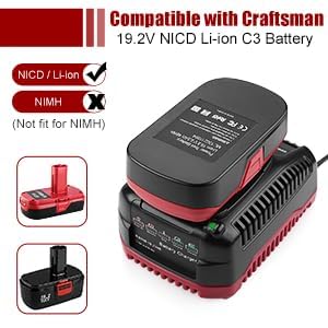 Powilling battery compatibility with Craftsman C3 enables easy tool swaps.