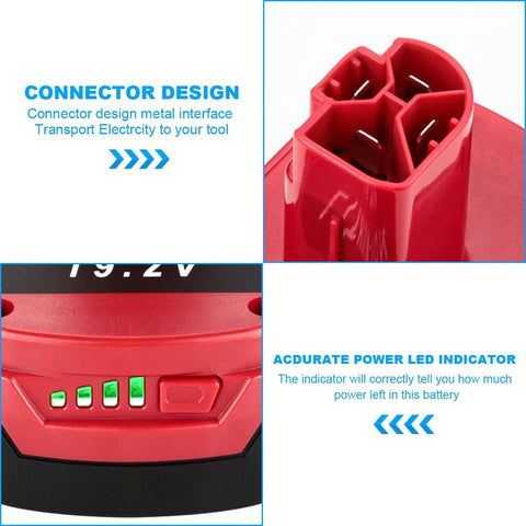 Powilling battery LED indicator shows charge status at a glance.
