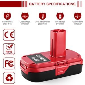 Powilling battery with no memory effect maintains consistent power.